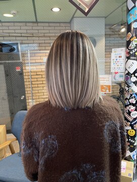 ラフ(LAFF) #バレイヤージュ#グレージュカラー#ボブウルフ#ココアベージュ