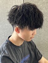 ニアウ 高崎店(Niau)&nbsp;ツイストスパイラルパーマハイライトメンズパーマメンズマッシュ