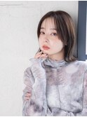 大人可愛い20代30代40代小顔ウルフレイヤーボブグレージュ