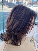 ミディアムレイヤー/グレージュアッシュ/20代30代