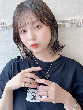 シルクレイ 新宿店(Silk-lei) ☆人気No1結べるボブ インナーカラー ミルクティーベージュ 新宿