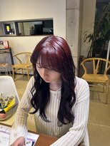 アチーブリス(achieve Liss)&nbsp;カシスブラウン艶カラーナチュラルウェーブロング髪質改善