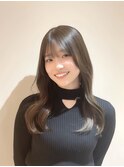 縮毛矯正/オリーブグレージュ/透明感カラー