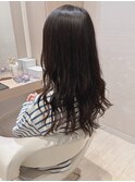 ゆるふわロング似合わせイメチェン暗めカラーくびれヘア絶壁50代