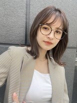 グレージュ ミニウルフ デジタルパーマ チェリーブラウン