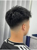 スパイキーショート×テーパーフェード