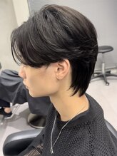 ニュアンスウルフ×センターパートで大人の色気を演出！[名古屋/名駅/理容室/ウルフ/ニュアンスパーマ/韓国