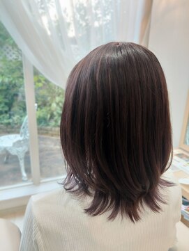 ヘアーズ 本店(HAIRZ) 《HAIRZ 》藤井☆セミボブレイヤーパープルガーネットカラー