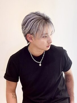 タヤ 府中店(TAYA) メンズバレイヤージュ￥シルバーカラー2ブロックセンターパート