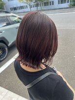 ビューティーリゾート アカヒゲ(Beauty Resort AKAHIGE)&nbsp;新札幌切りっぱなしボブ肩上外はねボブ暖色カシスカラー