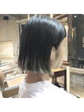 サロンドミルク 原宿(salon de MiLK) サロンドミルク原宿　ネイビー×ホワイトアッシュ裾カラー