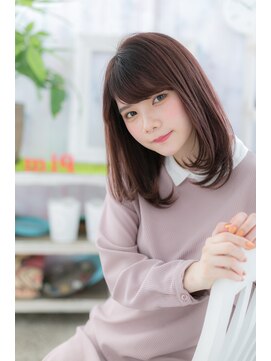 ミック 日暮里店(miq) ラベンダーベージュ、斜めバング、やわらかワンカールb