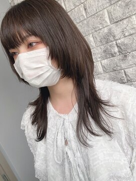 リアイス(Re:ICE) ミニウルフ/くすみブルー/流れるレイヤー/インナーハイライト