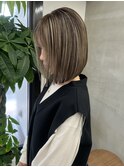 ナチュラルハイライト　ボブ