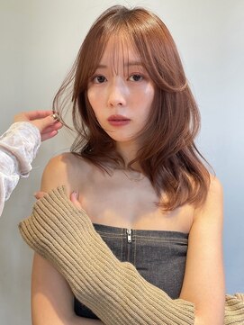 サイン 渋谷(SIGN) 切りっぱなしボブエアリーロングピンクブラウンベリーショート