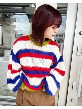 アスラン(ASLAN) ボブ/外ハネボブ/ダークレッド