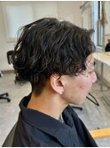 波巻きパーマメンズパーマメンズヘアツーブロックツイストパーマ