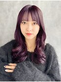 小顔見せも◎ワイドバングとリバースカールのヨシンモリヘア