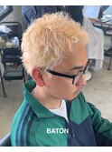 【スパイキーショート×80'sヘアカラー】ブリーチ　バーバー