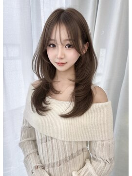 マロンベージュ×レイヤーカット