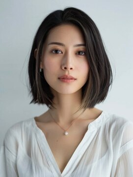 トリッカ シブヤ(TRICCA SHIBUYA) レイヤーボブ/切りっぱなし/ダークブラウン/小顔/似合わせ/艶髪