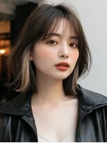 ロッソ 大橋店(Rosso) 顔まわりカラーの外ハネボブ【大橋】