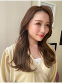 韓国風ロングレイヤー　ナチュラルブラウン　西田大樹