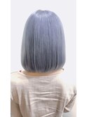 シルバーラベンダーアッシュ フェザーバング 大人かわいい