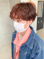 テトヘアー(teto hair) マッシュショート、ニュアンスパーマ、オレンジベージュ