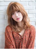 〇韓国前髪くびれ巻きヨシンモリピンクベージュシースルーバング