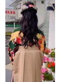 高専生卒業式 袴着付＋ハーフアップ
