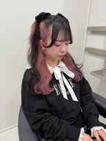 ベレーザシェルト(Beleza scelto) 12672黒髪ホワイトピンクインナーツートンカラーロング