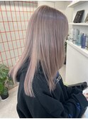 イメチェン/ホワイトブロンド/外ハネボブ/ワイドバング/渋谷
