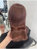 チェリーブラウン切りっぱなしボブ結べるボブイメチェン