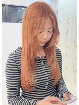 フウ(fuh) オレンジ/ハイトーン/レイヤーカット
