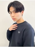 縮毛矯正黒髪ショート×春カラー◎センターパートで爽やかヘア
