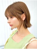 前髪イメチェンピンクベージュクールショートレイヤーカット