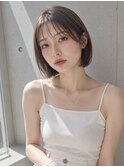 【NOA】韓国風くびれボブシースルーバングブラウンベージュ