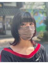 ピエスデシュブー(piece des cheveux)&nbsp;グレージュウルフカットとインナーカラー