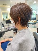 くびれショート/マロンブラウン/大人ショートボブ／山口