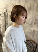 丸っこいミニボブ
