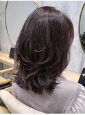 韓国くびレイヤーミディ×前髪なしニュアンスレイヤーカット