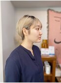 ショートボブ/丸みショート/ハイトーンショート　渋谷