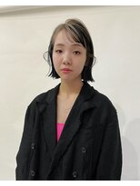 クリアオブヘアー リット(CLEAR of hair LiT) ブロックカラー black × beige