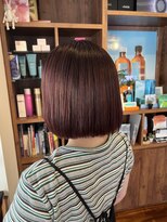 ルーム(Room)&nbsp;ピンクブラウン/艶カラー/切りっぱなしボブ/ブリーチなしカラー