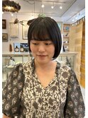 前髪パーマ×ボブ