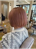 ハイライトカラーミルクティーベージュレイヤーカット