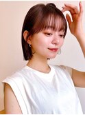 Say.ショートボブホワイトグレージュミニウルフぱっつん前髪青山
