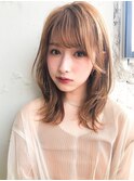 モテ髪セミディ美髪外ハネボブホワイトグレージュ#297f0617