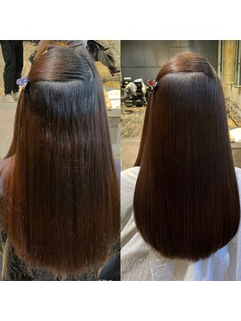 弱酸性で縮毛矯正！圧倒的な艶髪に！